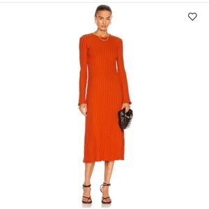 NEW Simon Miller Wells Ribbed Midi Dress Caramel Size XL